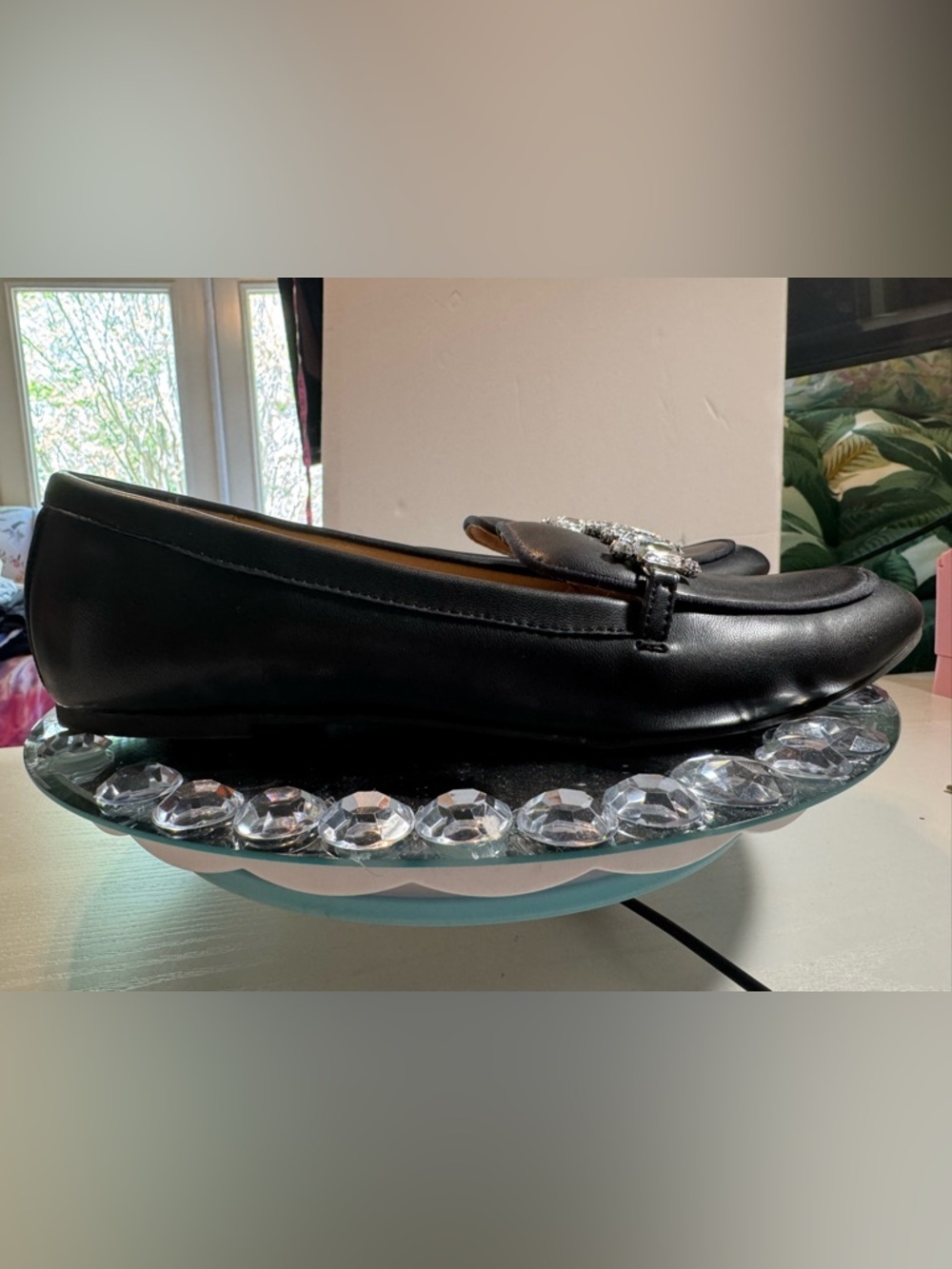 Adrienne Vittadini Women’s Black Loafers with Crystal Trim, NWOT - Picture 7 of 12